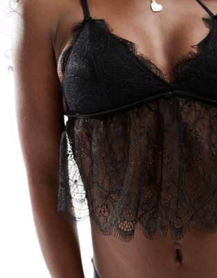 COTTON:ON COTTON ON EYELASH LACE LONGLINE BRALETTE 