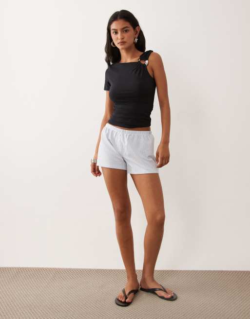 Cotton On eyelet off the shoulder sinched waist top in black, 2 of 4