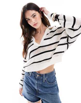 Fairway - Pull en maille ajoure - Lait de coco - Cotton On - Modalova