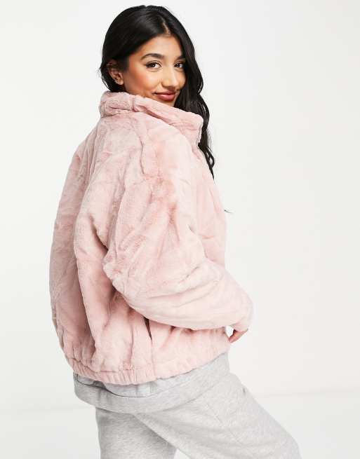 Asos pink fur jacket hotsell