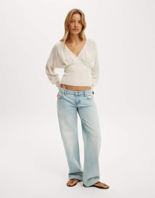 Cotton On – Feather – Vit, stickad topp med v-ringning, 2 av 4