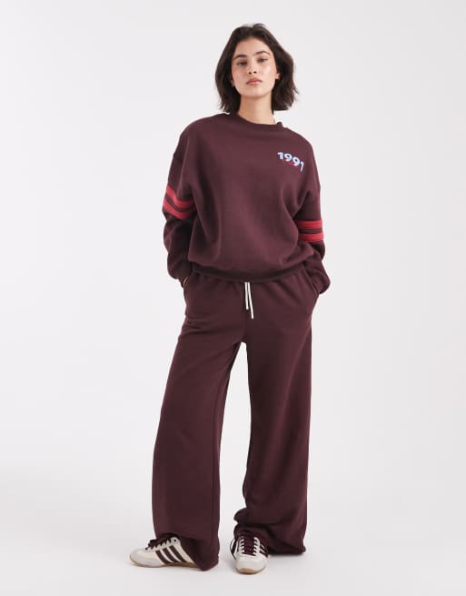 Cotton On - Felpa color sangria bruciato con grafica, 2 di 4