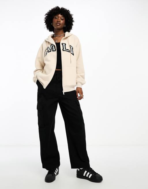 Cotton On - Felpa con cappuccio classica color pietra con zip , 3 di 4