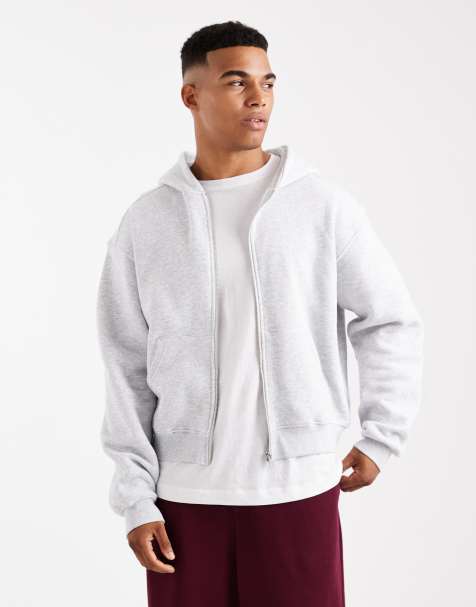 Cotton On - Felpa con cappuccio corta grigia con zip - view 1