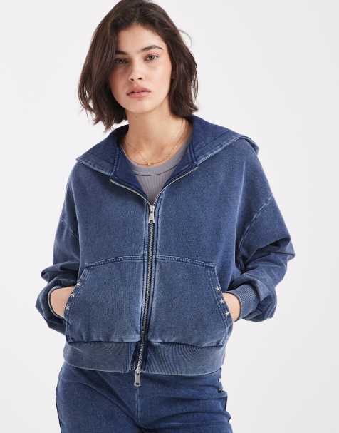 Cotton On - Felpa con cappuccio oversize tinta indaco con maniche raglan in coordinato - view 1