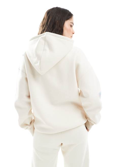Cotton On - Felpa con cappuccio premium soffice color latte di cocco in coordinato, 3 di 4