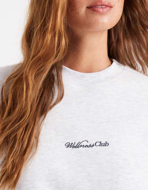 Cotton On - Felpa girocollo soffice grigio mélange con grafica, 3 di 4
