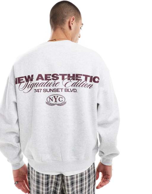Cotton On - Felpa grigio mélange squadrata con grafica "NYC", 2 di 4