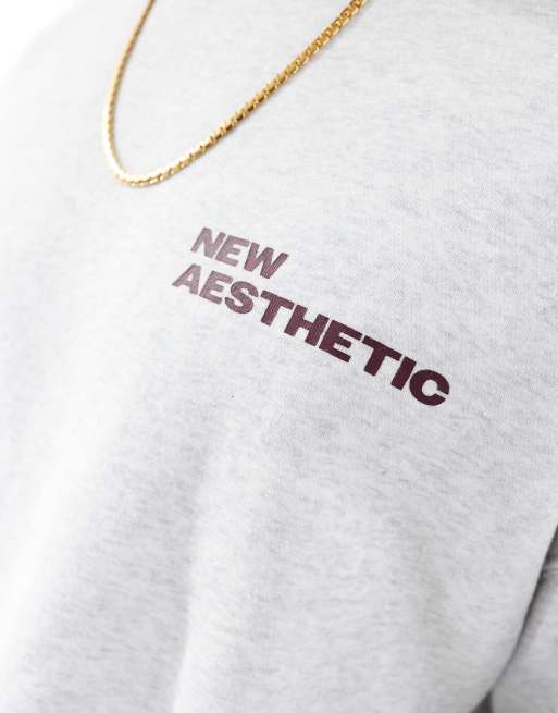 Cotton On - Felpa grigio mélange squadrata con grafica "NYC", 3 di 4
