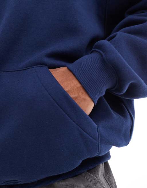 Cotton On - Felpa indaco squadrata con cappuccio, 3 di 4