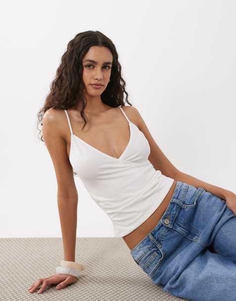 Cotton On - Fern - Cami met overslag in vintage wit - view 1