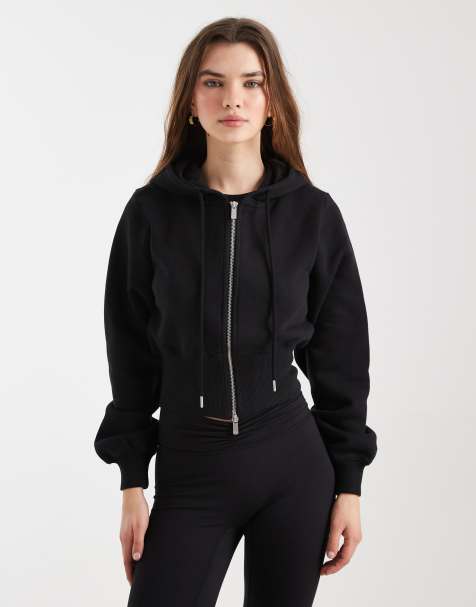 Cotton On – Figurbetonte Jacke in Schwarz mit Reißverschluss - view 1