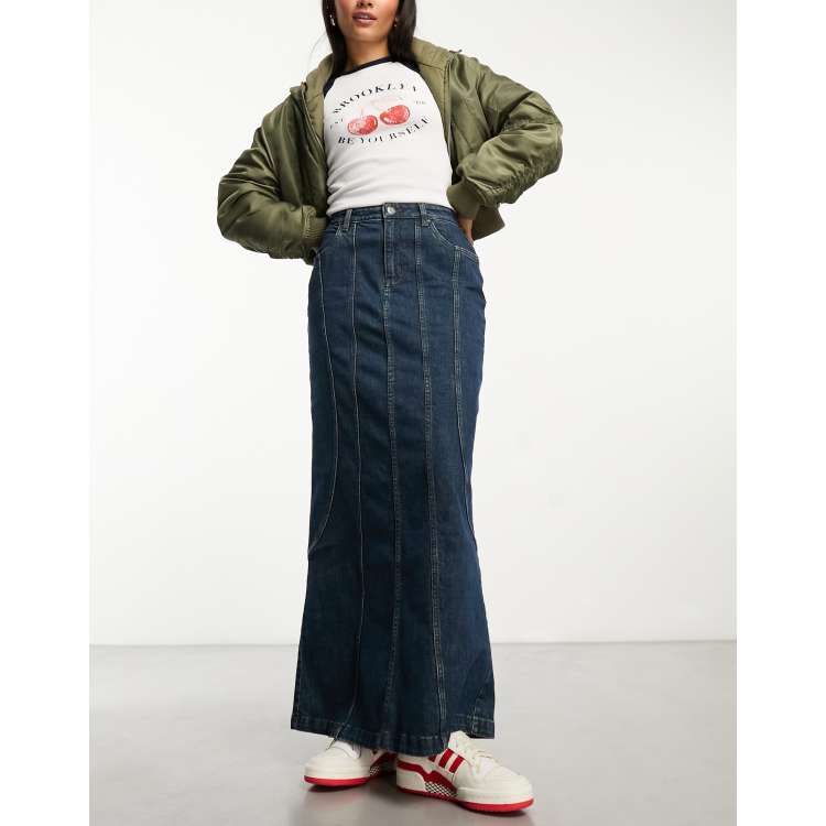 Long denim shop skirt in australia