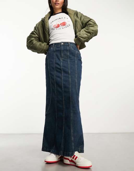 Flared denim skirt uk sale