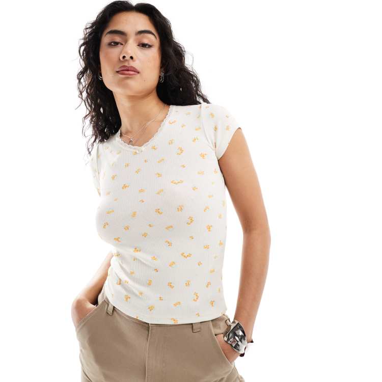 Tシャツ・カットソー RONRON DOT FRILL STITCH SLEEVELESS SOFT YELLOW RR25BSL1449SY DOT FRILL STITCH SLEEVELESS SOFT YELLOW - RONRON 론론