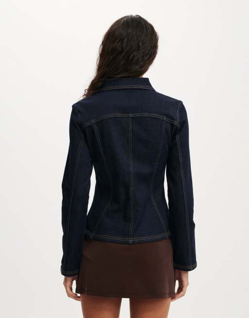 Cotton On Fitted denim jacket in blue, 3 of 4