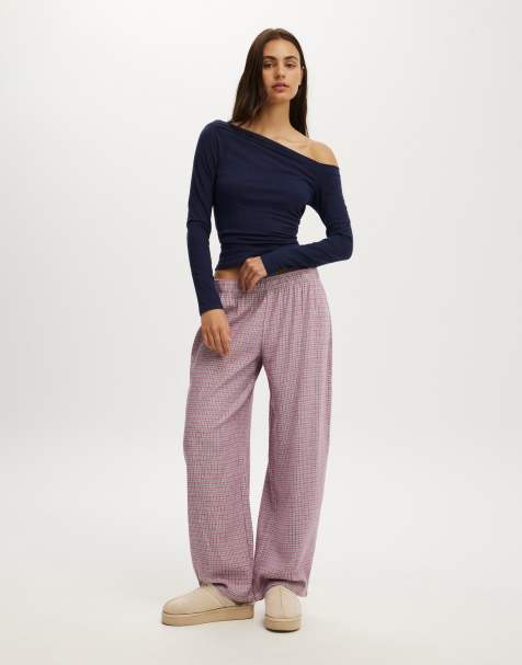 Cotton On Flannel barrel leg pant in multi - view 1
