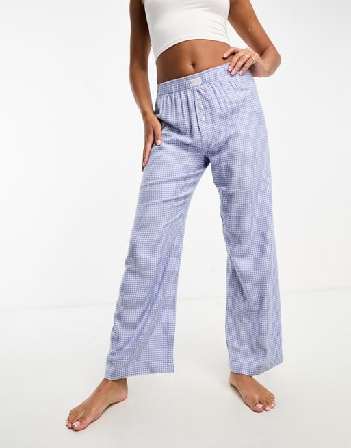 Cotton On flannel boyfriend boxer style pajama bottoms in navy