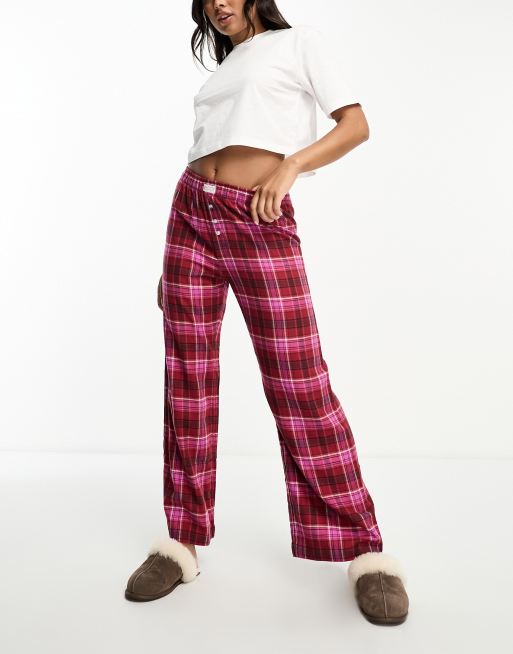 Pink sales flannel pants