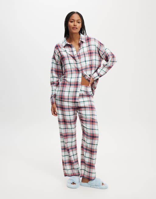 Cotton On Flannel boyfriend long sleeve shirt in multi