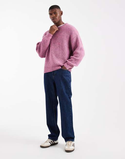 Cotton On – Flauschiger Boxy Fit Rundhals-Strickpullover in Rosa-Bunt, 2 von 5