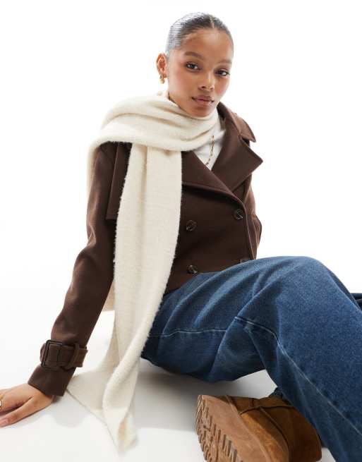 Cotton On – Flauschiger Schal in Ecru, 3 von 4