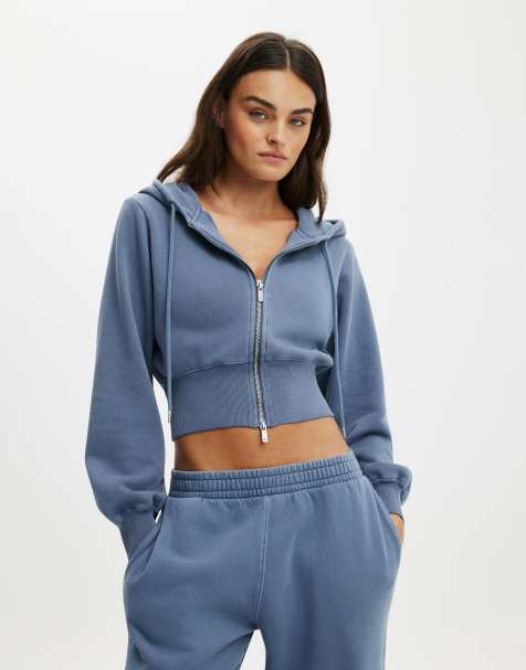 Cotton On Fleece contour zip through in blue - view 1