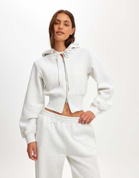 Cotton On Fleece contour zip through in grey - view 1