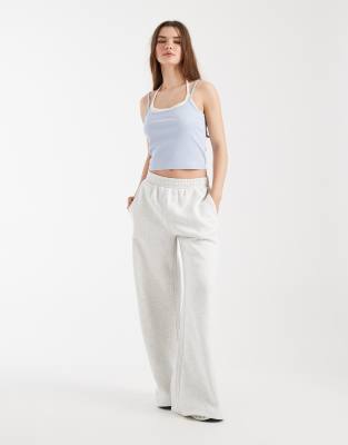Cotton On Fleece Wide Leg Sweatpants In White
