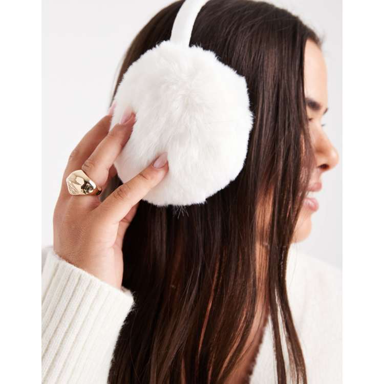 Ecru Ivory Earmuffs White Ivory Teddy Ear Muffs - Hats & Beanies for Women  main image 4