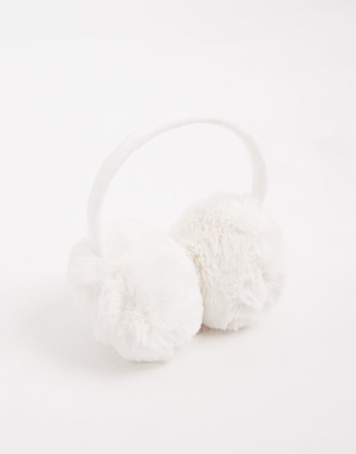 Ecru Ivory Earmuffs Faux Long Hair Fur Earmuffs - Ivory – Carbon38 main image 2