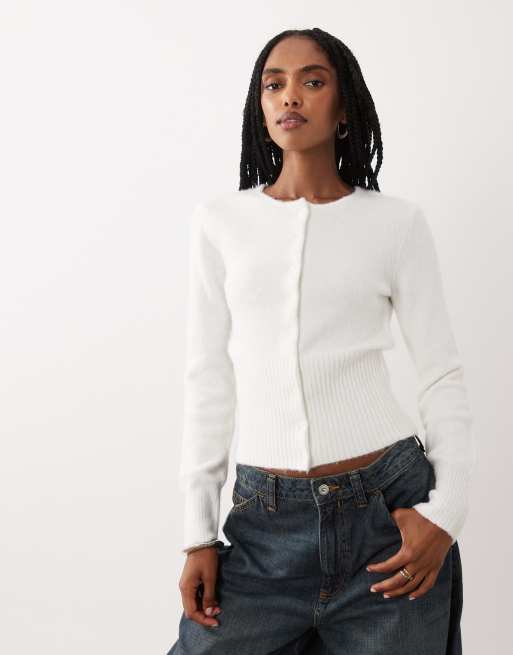 Cotton On fluffy knitted cardigan in coconut milk, 2 of 4