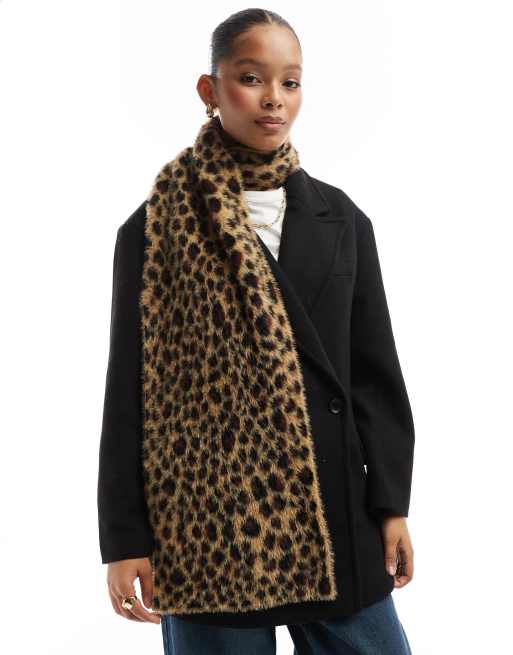 Cotton On fluffy scarf in leopard ASOS