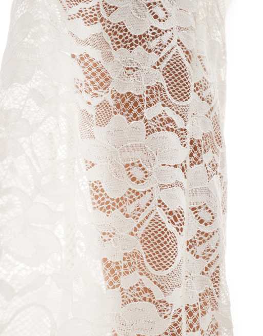 Cotton On fold over waist flare pants in sheer lace | ASOS