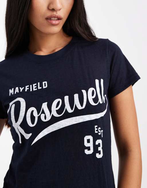 Cotton On – Foxridge – Mörkblå t-shirt med tryck, 3 av 4