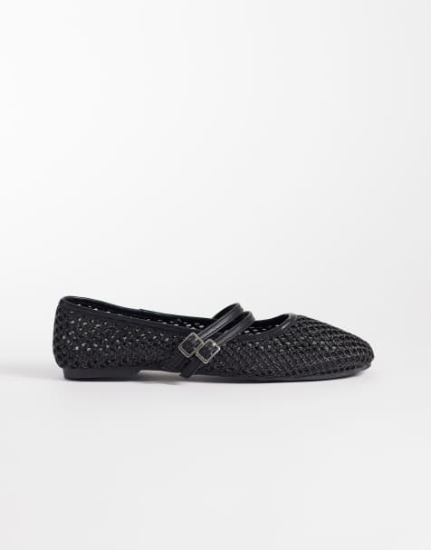 Cotton On Frankie strukturierte Ballerinas mit Riemchen in Schwarz - view 1