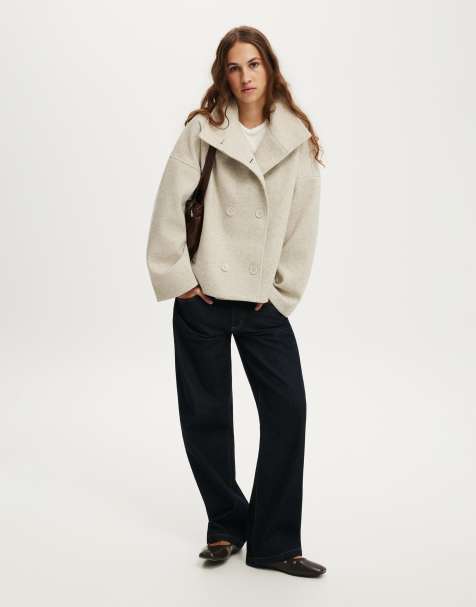 Cotton On Funnel neck coat in beige - view 1