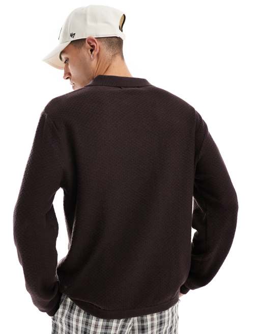 Cotton On - Gebreide polotop met lange mouwen in bruin, 4 van 4