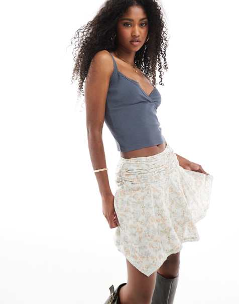 Cotton  On Georgie hanky hem mini skirt in multi 