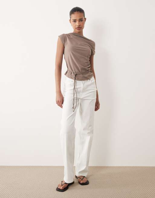 Cotton On - Georgie - Top à épaule dénudée et ceinture - Moka, 2 de 4