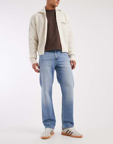 Cotton On – Gerade geschnittene Jeans in Mittelblau mit lockerer Passform - view 1