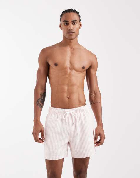 Cotton On - Gestreepte stretch zwemshort in roze - view 1