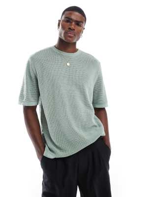 Cotton On – Gestricktes T-Shirt in Meerschaumgrün - view 1