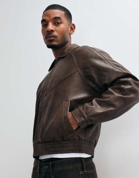 Cotton On giacca harrington in similpelle marrone slavato - view 1