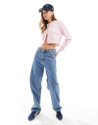 Cotton On - Gilet confort court en maille douce - Rose clair