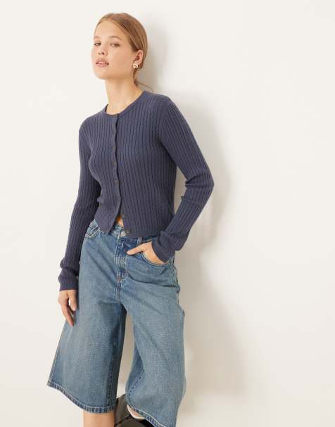 Cotton On - Gilet ras de cou en coton - Bleu marine - view 1