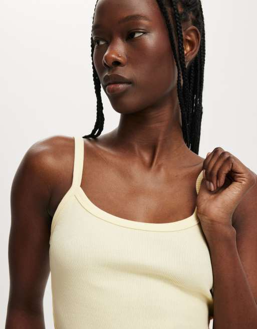 Cotton On Goldie rib scoop cami in beige, 2 of 4