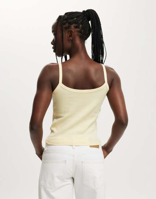 Cotton On Goldie rib scoop cami in beige, 3 of 4