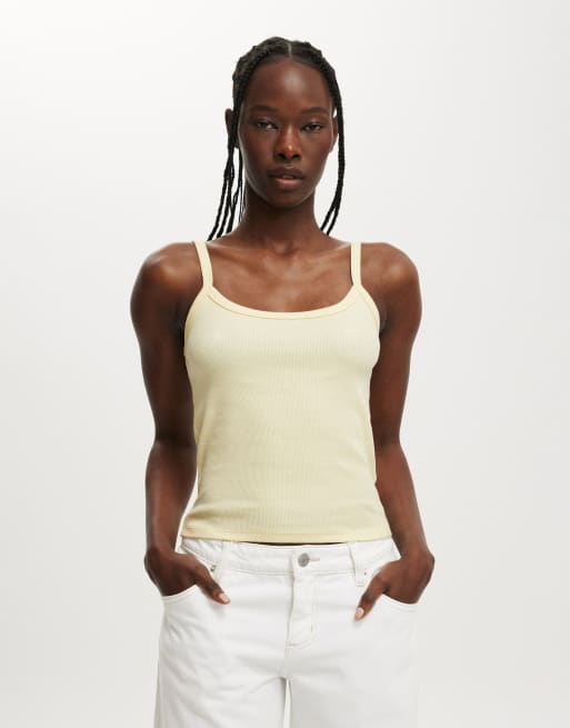 Cotton On Goldie rib scoop cami in beige, 4 of 4