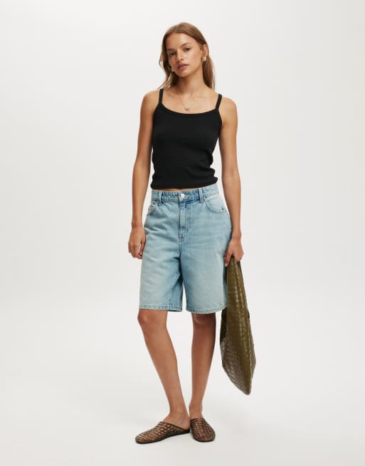 Cotton On Goldie rib scoop cami in black, 4 of 4